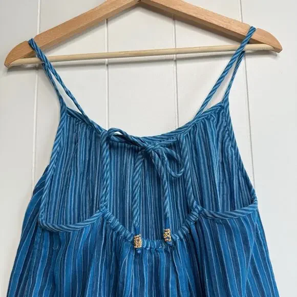 Free People dress midi or maxi striped cotton boho beach summer spring XS - Picture 6 of 8